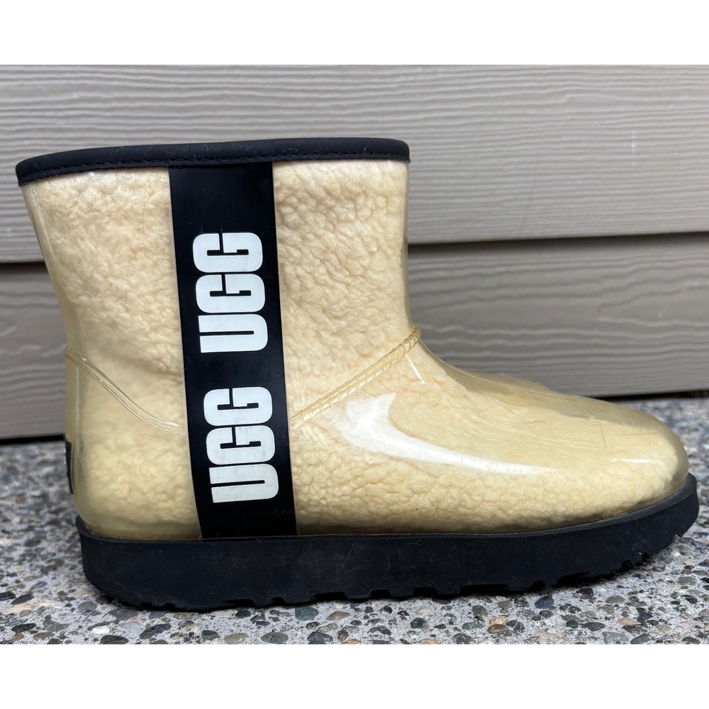 UGG Classic Clear Mini Waterproof‎ Boots Natural Black 1113190 Women's Size 6